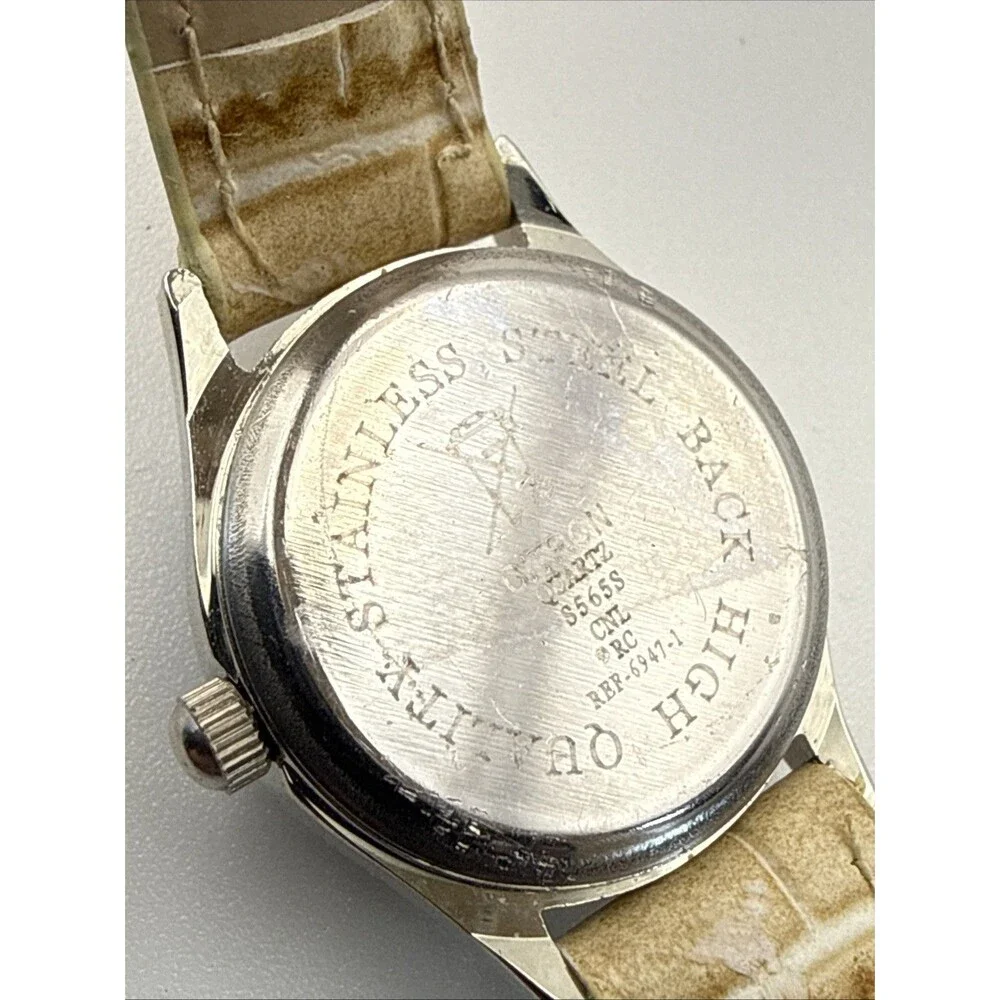 Citron Watch Ladies Tan Leather 2 Piece Band Quartz Working New Battery